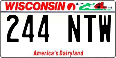 WI license plate 244NTW