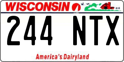 WI license plate 244NTX