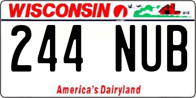 WI license plate 244NUB