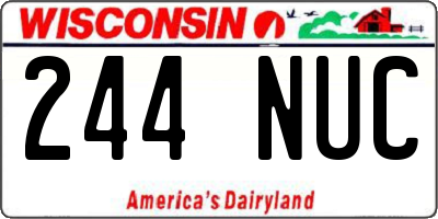WI license plate 244NUC