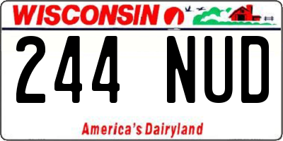 WI license plate 244NUD
