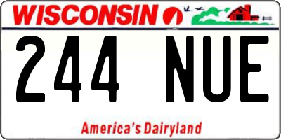 WI license plate 244NUE