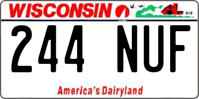 WI license plate 244NUF