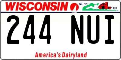 WI license plate 244NUI