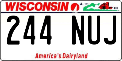 WI license plate 244NUJ