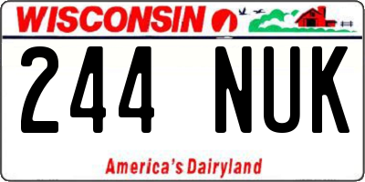 WI license plate 244NUK