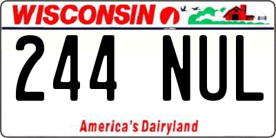 WI license plate 244NUL
