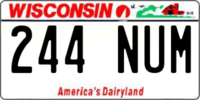 WI license plate 244NUM