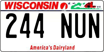 WI license plate 244NUN