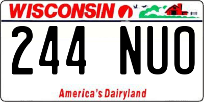 WI license plate 244NUO