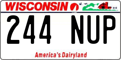WI license plate 244NUP