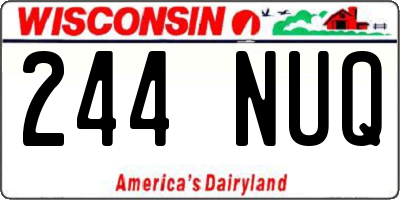WI license plate 244NUQ
