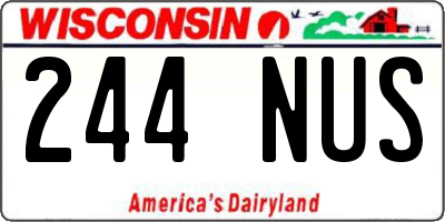 WI license plate 244NUS