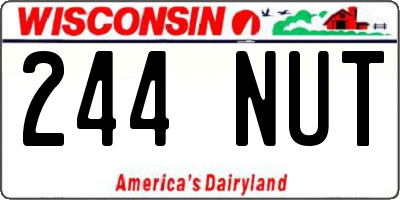 WI license plate 244NUT