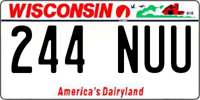 WI license plate 244NUU