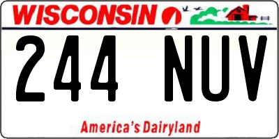 WI license plate 244NUV