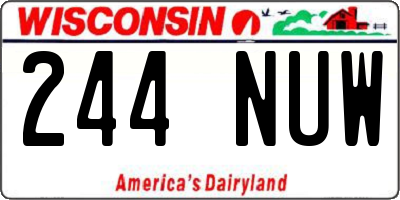 WI license plate 244NUW