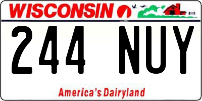 WI license plate 244NUY