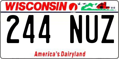 WI license plate 244NUZ