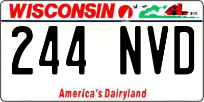 WI license plate 244NVD