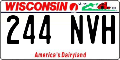 WI license plate 244NVH