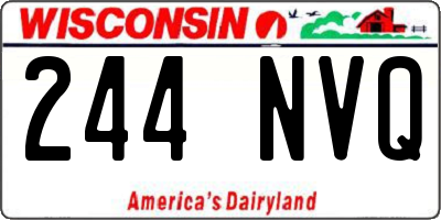 WI license plate 244NVQ