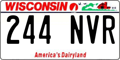 WI license plate 244NVR