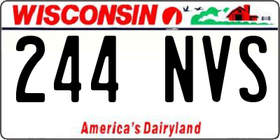 WI license plate 244NVS
