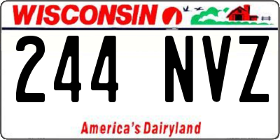 WI license plate 244NVZ