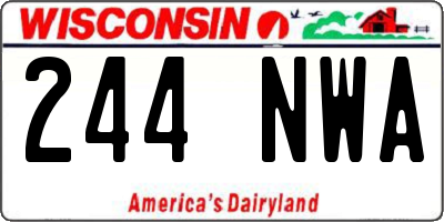 WI license plate 244NWA