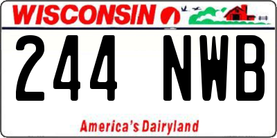 WI license plate 244NWB