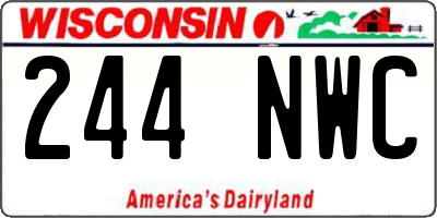 WI license plate 244NWC