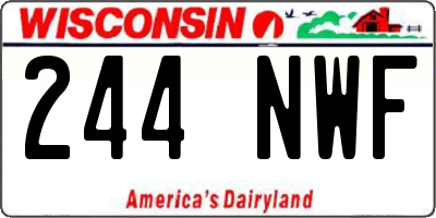 WI license plate 244NWF