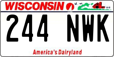 WI license plate 244NWK