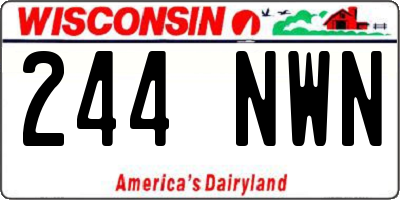 WI license plate 244NWN