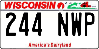 WI license plate 244NWP