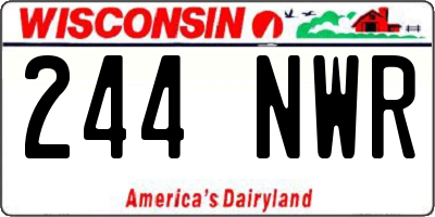 WI license plate 244NWR