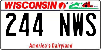 WI license plate 244NWS