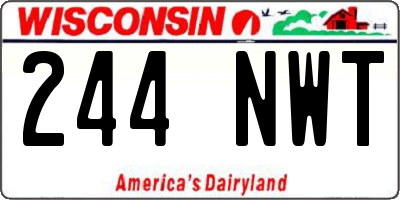 WI license plate 244NWT