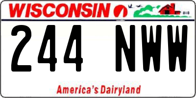 WI license plate 244NWW
