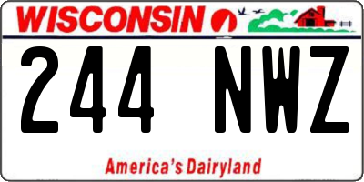 WI license plate 244NWZ