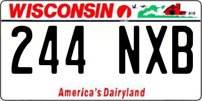 WI license plate 244NXB