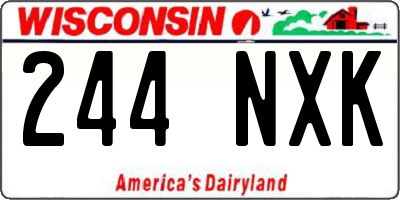 WI license plate 244NXK