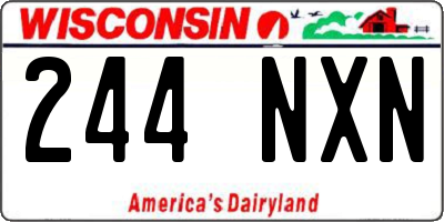 WI license plate 244NXN