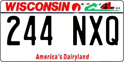 WI license plate 244NXQ