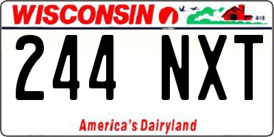 WI license plate 244NXT
