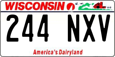 WI license plate 244NXV