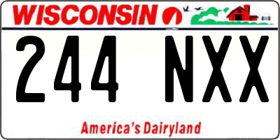 WI license plate 244NXX