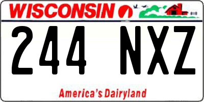 WI license plate 244NXZ