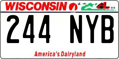 WI license plate 244NYB